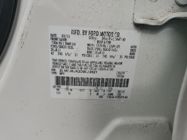 2LMDJ6JK2DBL32821 - 2013 LINCOLN MKX WHITE photo 12