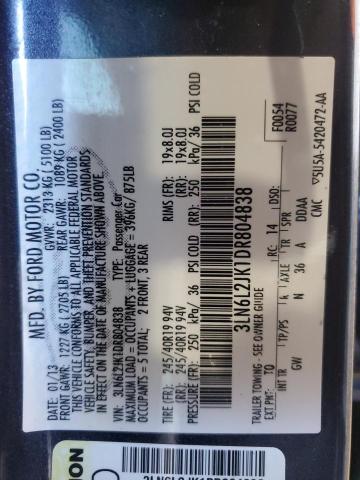 3LN6L2JK1DR804838 - 2013 LINCOLN MKZ Grafit foto 12