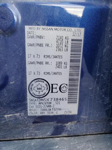 5N1AT2MV5JC738465 - 2018 NISSAN ROGUE S BLUE photo 14