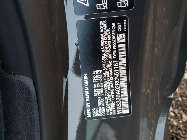 WBS33BA02RCN61187 - 2024 BMW M4 COMPETITION GRAY photo 12