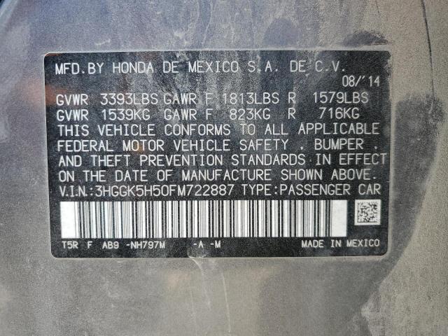 3HGGK5H50FM722887 - 2015 HONDA FIT LX 灰色 照片 12