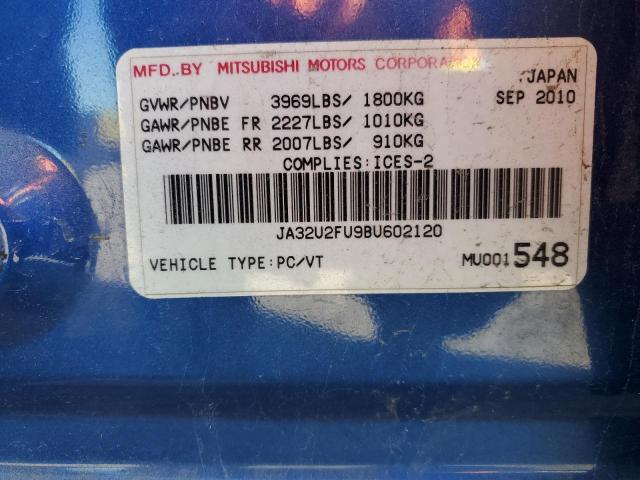 JA32U2FU9BU602120 - 2011 MITSUBISHI LANCER ES/ES SPORT ლურჯი ფოტო 12