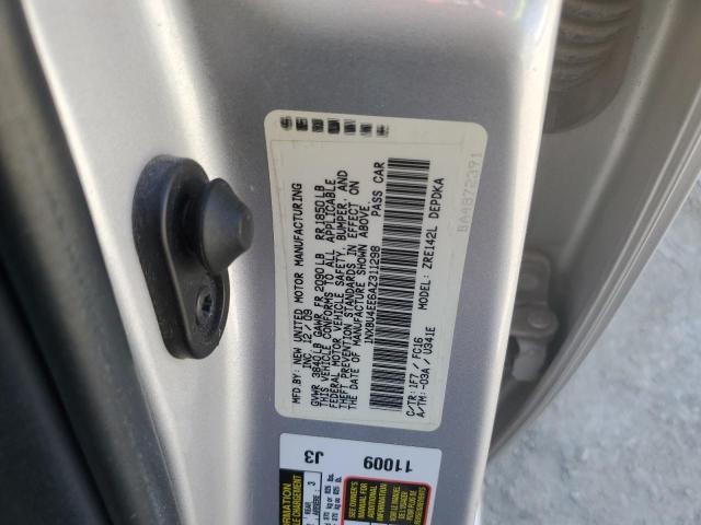 1NXBU4EE6AZ311298 - 2010 TOYOTA COROLLA BASE ვერცხლისფერი ფოტო 12