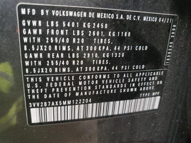 3VV2B7AX5MM122204 - 2021 VOLKSWAGEN TIGUAN SE 灰色 照片 14
