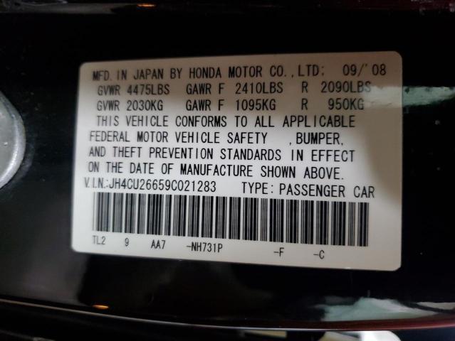 JH4CU26659C021283 - 2009 ACURA TSX BLACK photo 12