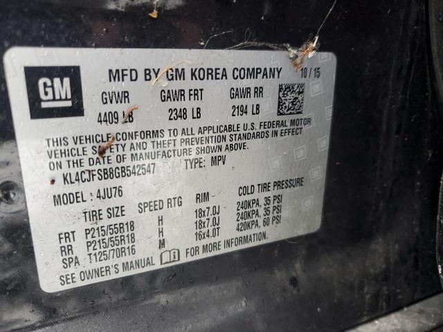 KL4CJFSB8GB542547 - 2016 BUICK ENCORE CONVENIENCE Սև լուսանկար 13