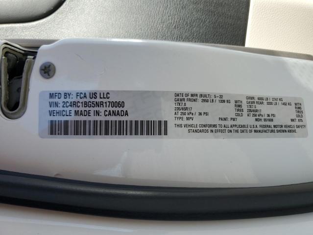 2C4RC1BG5NR170060 - 2022 CHRYSLER PACIFICA TOURING L 白色 照片 13