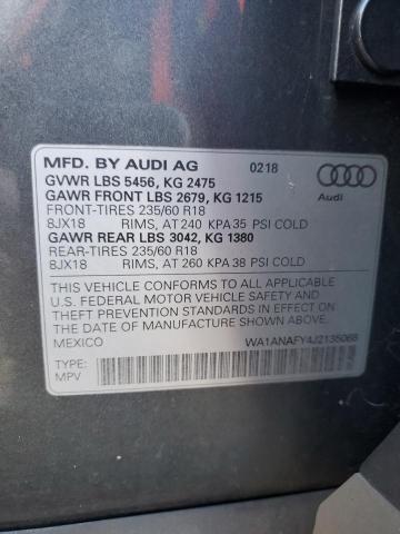 WA1ANAFY4J2135068 - 2018 AUDI Q5 PREMIUM GRAY photo 14