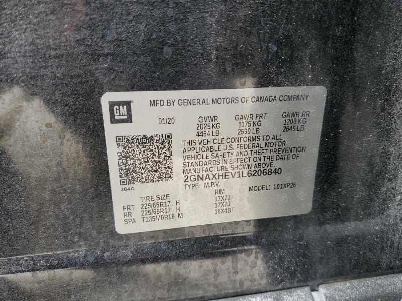 2GNAXHEV1L6206840 - 2020 CHEVROLET EQUINOX LS 黑色 照片 13