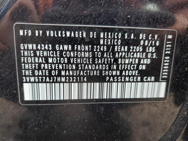 3VW5T7AJ7HM232114 - 2017 VOLKSWAGEN JETTA GLI Қара фото 12