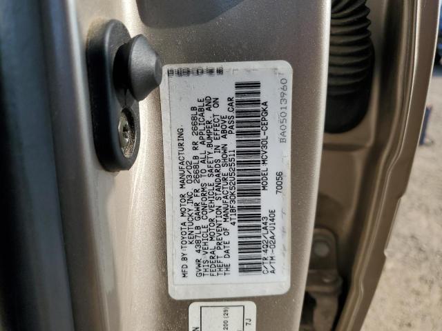 4T1BF30K52U525511 - 2002 TOYOTA CAMRY LE CREAM photo 12