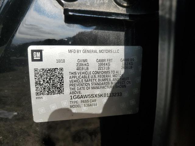 1G6AW5SX5K0113233 - 2019 CADILLAC CTS Սև լուսանկար 12