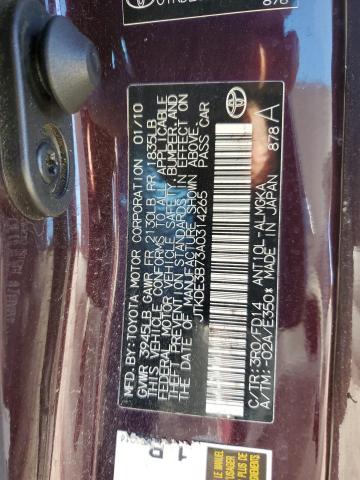 JTKDE3B73A0314265 - 2010 TOYOTA SCION 紫色 照片 12