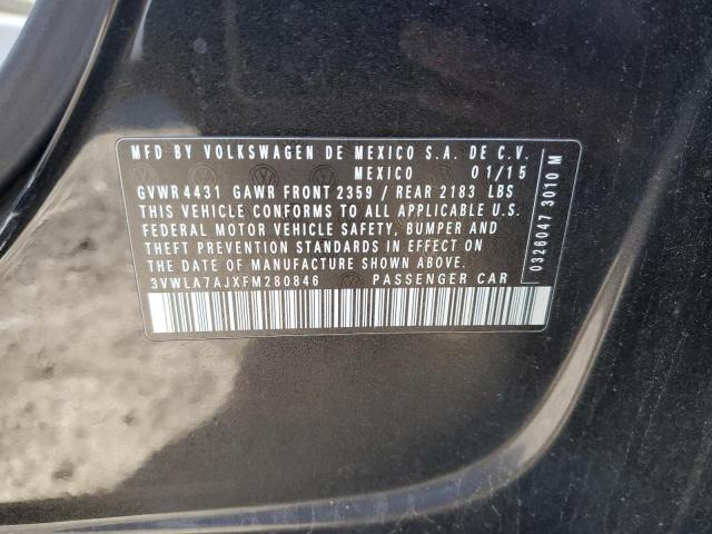 3VWLA7AJXFM280846 - 2015 VOLKSWAGEN JETTA TDI 黑色 照片 12