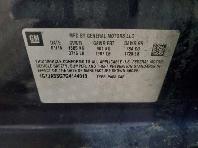 1G1JA5SG7G4144018 - 2016 CHEVROLET SONIC LS 蓝色 照片 12