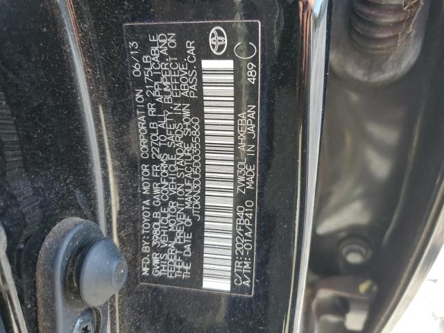 JTDKN3DU5D0355860 - 2013 TOYOTA PRIUS 黑色 照片 12