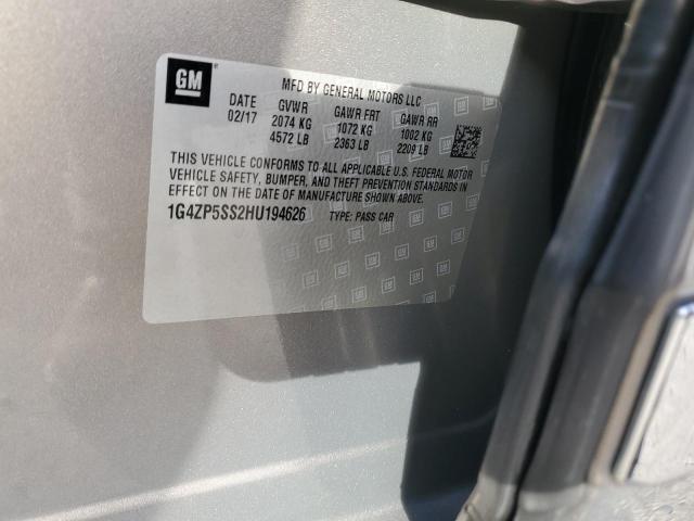 1G4ZP5SS2HU194626 - 2017 BUICK LACROSSE ESSENCE GRAY photo 12