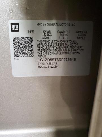 1G1ZD5ST6RF215546 - 2024 CHEVROLET MALIBU LT BEIGE photo 12