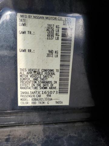 1N4AL3AP7JC165073 - 2018 NISSAN ALTIMA 2.5 ნაცრისფერი ფოტო 12