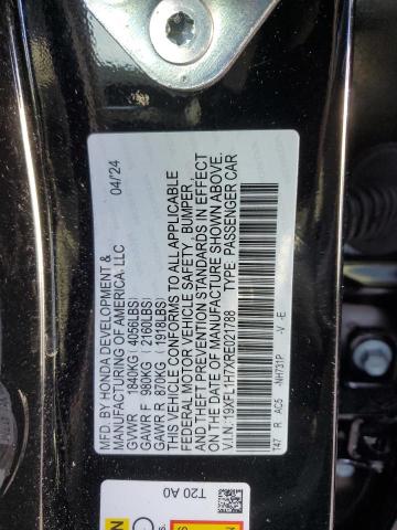19XFL1H7XRE021788 - 2024 HONDA CIVIC EXL BLACK photo 12