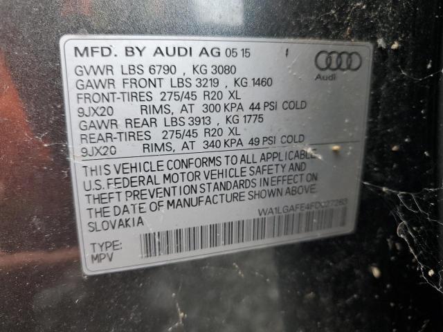 WA1LGAFE4FD027263 - 2015 AUDI Q7 PREMIUM PLUS ნაცრისფერი ფოტო 12