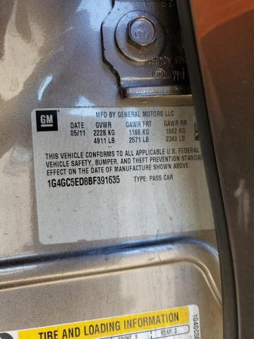 1G4GC5ED8BF391635 - 2011 BUICK LACROSSE CXL Kahverengi fotoğraf 12