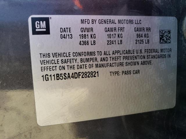 1G11B5SA4DF282821 - 2013 CHEVROLET MALIBU ECO LS GRAY photo 13