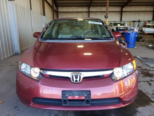 2HGFA16838H532846 - 2008 HONDA CIVIC EX MAROON photo 5