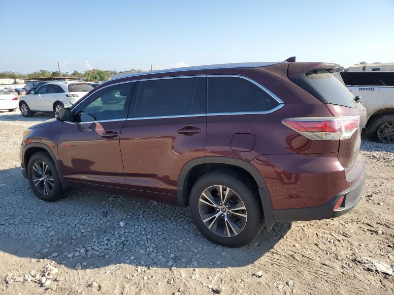 5TDJKRFH4GS290198 - 2016 TOYOTA HIGHLANDER XLE Burdeos foto 2