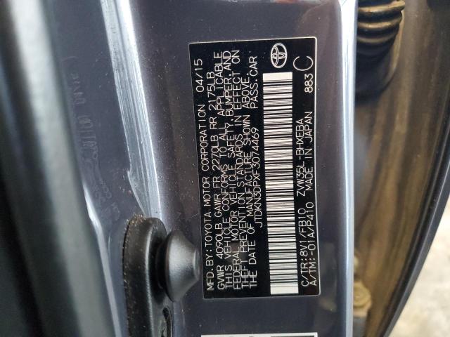 JTDKN3DPXF3074469 - 2015 TOYOTA PRIUS PLUG Grau Foto 12