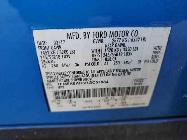 1FM5K8AR6HGC57884 - 2017 FORD EXPLORER POLICE INTERCEPTOR 蓝色 照片 13