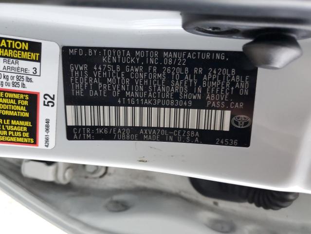 4T1G11AK3PU083049 - 2023 TOYOTA CAMRY SE NIGHT SHADE GRAY photo 12