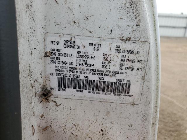 3B7KF22D1WG115522 - 1998 DODGE RAM 2500 WHITE photo 12
