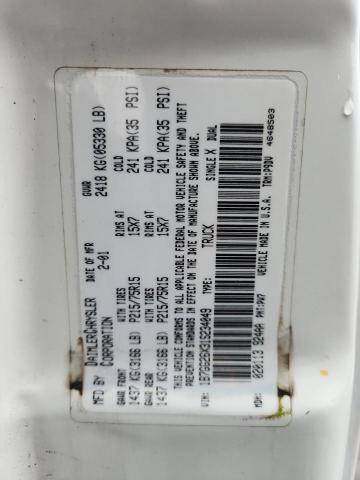 1B7GG26X31S234049 - 2001 DODGE DAKOTA თეთრი ფოტო 23