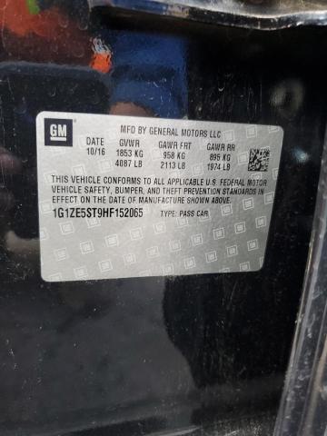 1G1ZE5ST9HF152065 - 2017 CHEVROLET MALIBU LT BLACK photo 12