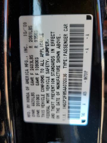 1HGCP2F85AA032036 - 2010 HONDA ACCORD EXL 黑色 照片 12