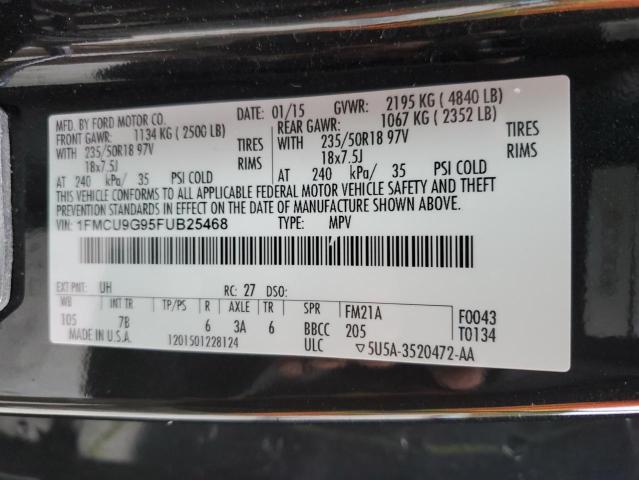 1FMCU9G95FUB25468 - 2015 FORD ESCAPE SE 黑色 照片 14