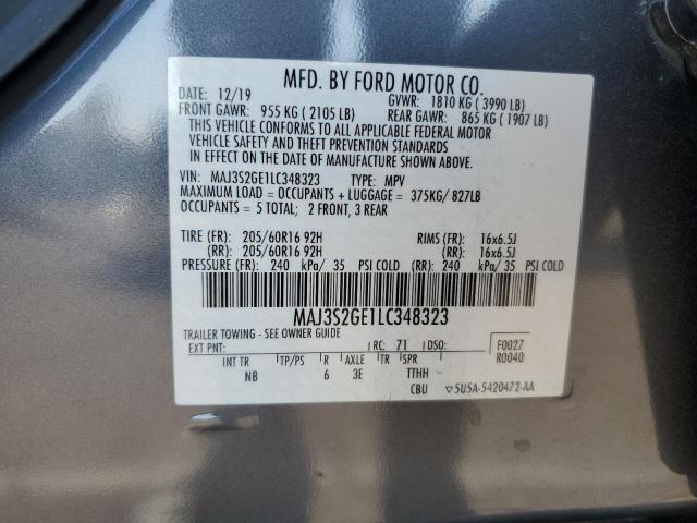 MAJ3S2GE1LC348323 - 2020 FORD ECOSPORT SE 灰色 照片 13