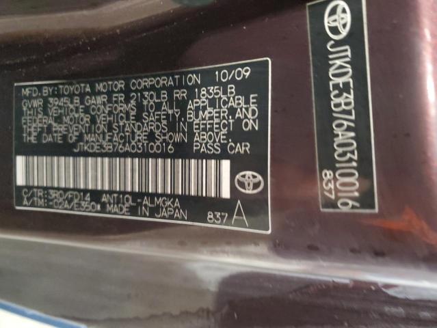 JTKDE3B76A0310016 - 2010 TOYOTA SCION TC 蓝色 照片 12