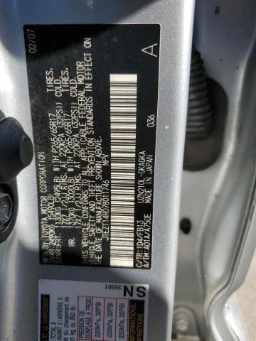 JTEZT14R078011746 - 2007 TOYOTA 4RUNNER SR5 SILVER photo 12