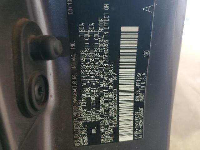 5TDJK3DC0DS062330 - 2013 TOYOTA SIENNA LE 灰色 照片 13