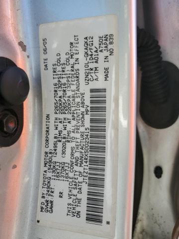 JTEZT14RX50023415 - 2005 TOYOTA 4RUNNER SR5 SILVER photo 13