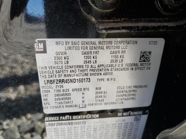 LRBFZRR45ND160173 - 2022 BUICK ENVISION AVENIR BLACK photo 13