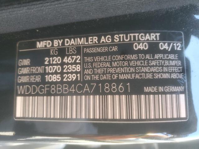 WDDGF8BB4CA718861 - 2012 MERCEDES-BENZ C 300 4MATIC BLACK photo 12