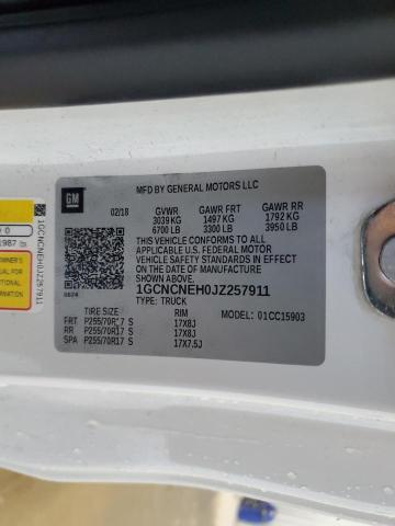 1GCNCNEH0JZ257911 - 2018 CHEVROLET SILVERADO C1500 白色 照片 12