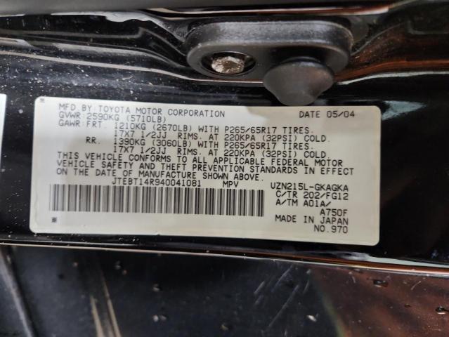 JTEBT14R940041081 - 2004 TOYOTA 4RUNNER SR5 BLACK photo 13