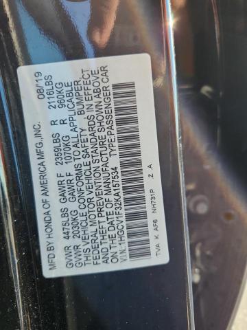 1HGCV1F32KA157534 - 2019 HONDA ACCORD SPORT Noir photo 12