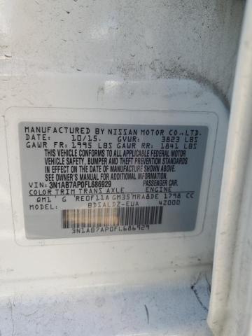 3N1AB7AP0FL686929 - 2015 NISSAN SENTRA S Blanc photo 12