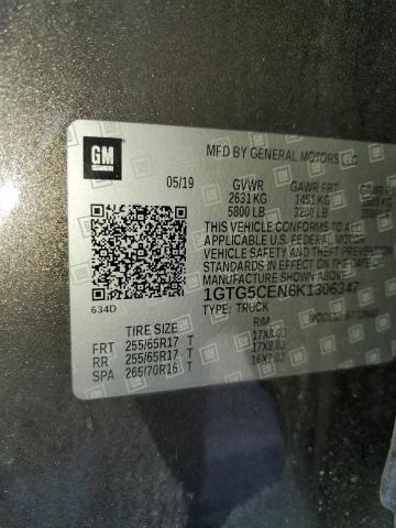 1GTG5CEN6K1306347 - 2019 GMC CANYON SLE 石墨色 照片 12