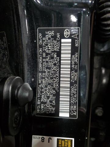 JTDKN3DU8A0015744 - 2010 TOYOTA PRIUS BLACK photo 13